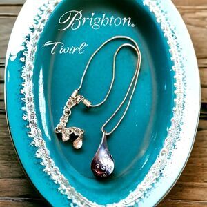 BRIGHTON Etched "Twirl" Pendant Necklace TIMELESS CHIC!